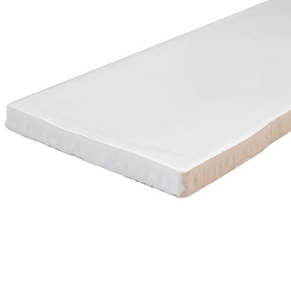 Merola Tile Chester Bianco Ceramic Wall Tile 0.38 inch Thick 3 inch Wide 5.72 sq ft/case Glossy Subway Finish
