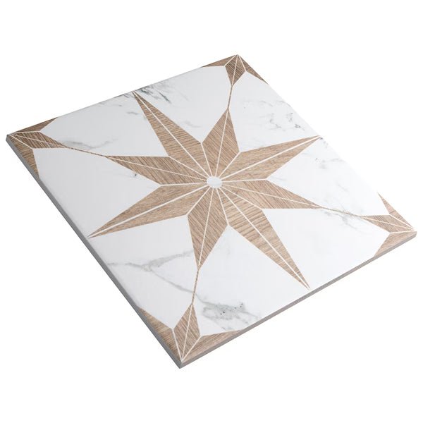 Merola Tile Llama Stella Loire Noce Porcelain Tile 0.38 inch Thick x 9.75 inch Wide – 10.88 sq. ft. Coverage – Textured Mixed Finish