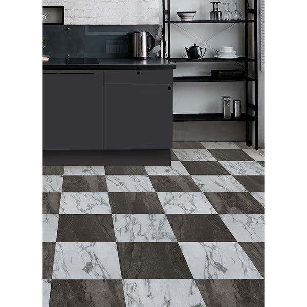 FloorPops Opaline Raven 12-in x 12-in Vinyl Tile Flooring Set of 20 (1 sq. ft./each)