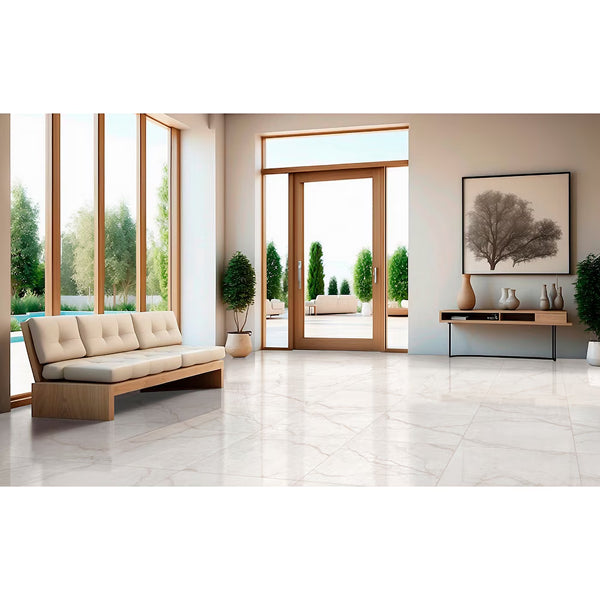 MSI Stone ULC Brighton Gold Polished Porcelain Tile 24 inch x 24 inch 16 sq. ft./Case Marble Look Glossy Floor and Wall Tile