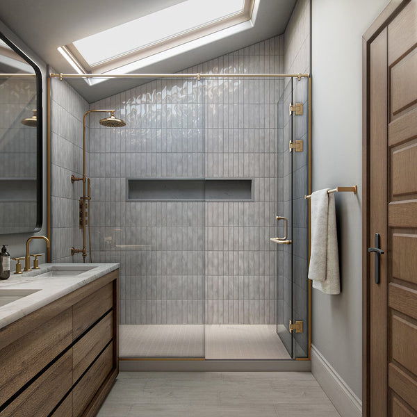 Dal Tile Artistic Reflections Rain 2 inch x 10 inch Glazed Ceramic Undulated Wall Tile – 5.24 sq. ft. per Case, Glossy High Sheen Finish
