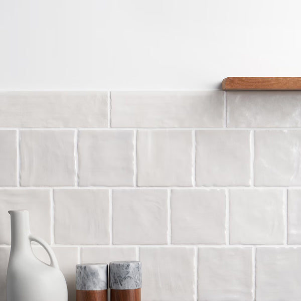 Merola Tile Klinker Retro Blanco Aubrieta 12.75 inch x 12.75 inch Ceramic Floor and Wall Tile 6.96 sq. ft./case – Satin Textured Finish