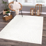 Charger l'image dans la visionneuse de galerie, Latitude Run Dovetail Geometric Natural High Low Indoor Outdoor Rug – 7'9" x 10'10"