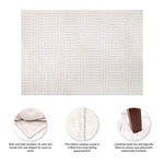 Charger l'image dans la visionneuse de galerie, Latitude Run Dovetail Geometric Natural High Low Indoor Outdoor Rug – 7'9" x 10'10"