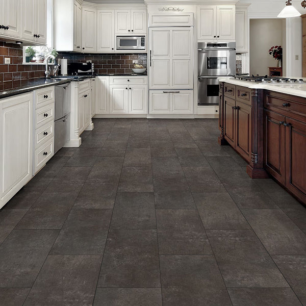 Lifeproof Overlook Slate 6.5mm x 11.9 in. W x 23.8 in. L Click Lock Waterproof Luxury Vinyl Tile Flooring (17.7 sq.ft./case)