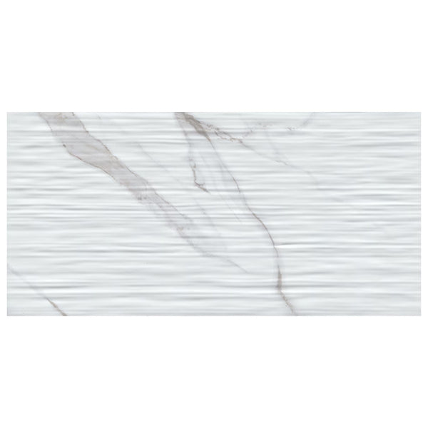 MSI Stone ULC Statuary Stripe White 12 inch x 24 inch Glossy Ceramic Patterned Look Wall Tile 16 sq ft/case – High Gloss Finish