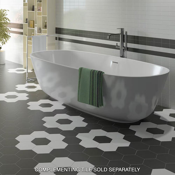Merola Hexatile Matte Blanco Porcelain Tile 0.37 inch Thick 7 inch x 8 inch 7.67 sq. ft./case Matte Hexagon