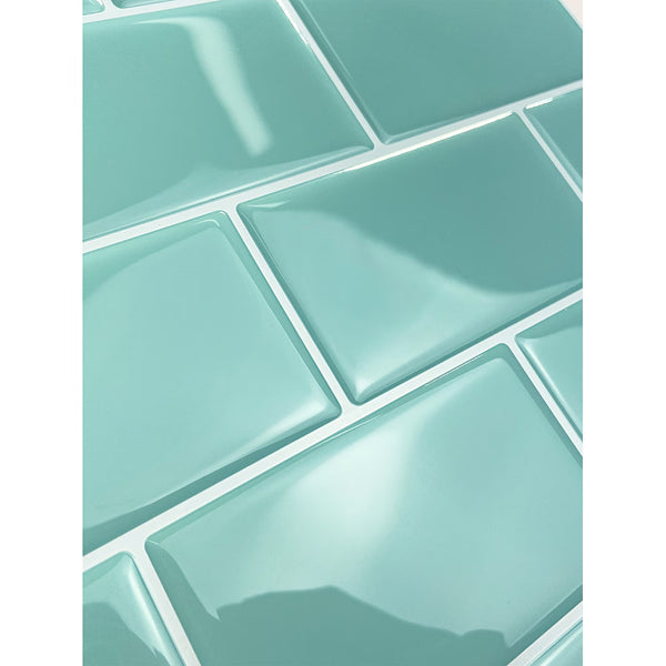 Mureno Dimensions Teal Subway Peel and Stick Rigid Vinyl Tiles 4 Pack