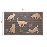 Load image into Gallery viewer, IH Casa Decor ERO Modern 18-Inch x 30-Inch Rubber Mat Cats Playing With Ball Of Yarn
