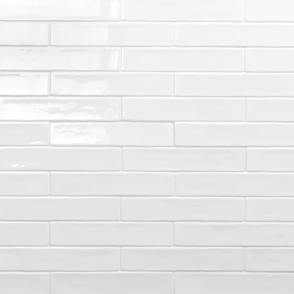 Ivy Hill Tile Newport White Polished Ceramic Subway Wall Tile 2 inch x 10 inch x 11mm – 5.38 Sq.Ft./Case High-Gloss White