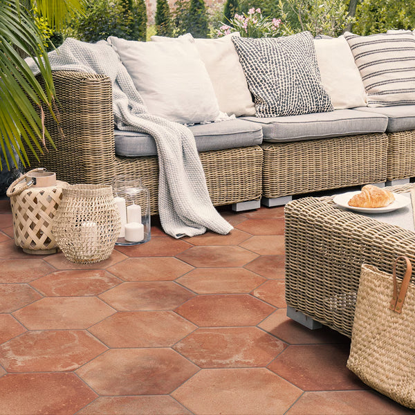 Merola Tile Americana Boston Hex North Porcelain Tile 14.13 inch x 16.25 inch 11.07 sq. ft./Case Matte Textured Hexagon Floor and Wall Tile