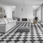 Charger l'image dans la visionneuse de galerie, Échantillon de carrelage Merola Merzoni Checker Ruzzini pour sol et mur en porcelaine 23 cm x 23 cm – Échantillon Aspect marbre satiné
