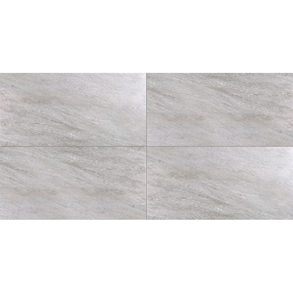 Anatolia Fragment Grey Porcelain Tile 0.35 inch Thickness 12 inch Width 16 sq. ft. Coverage Matte Stone Look Floor and Wall Tile