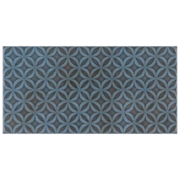 Merola Tile Camden Decor Azurro 4 inch x 8 inch Ceramic Wall Tile 0.29 inch Thick 11.5 sq ft/case Glossy Undulated Finish