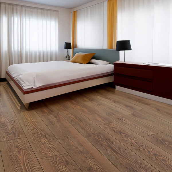 Oak Dark Brown PVC Laminate Flooring Plank – 6" x 36", 0.08" Thick, 54 Sq. Ft., Waterproof DIY Flooring