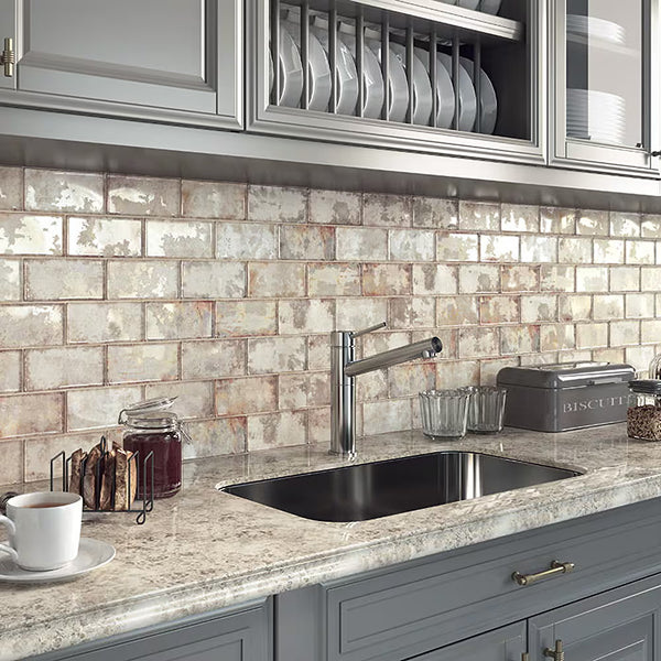 Merola Tile Biarritz Beige 3 inch x 6 inch Ceramic Wall Tile – 5.72 Sq. Ft. Coverage per Case