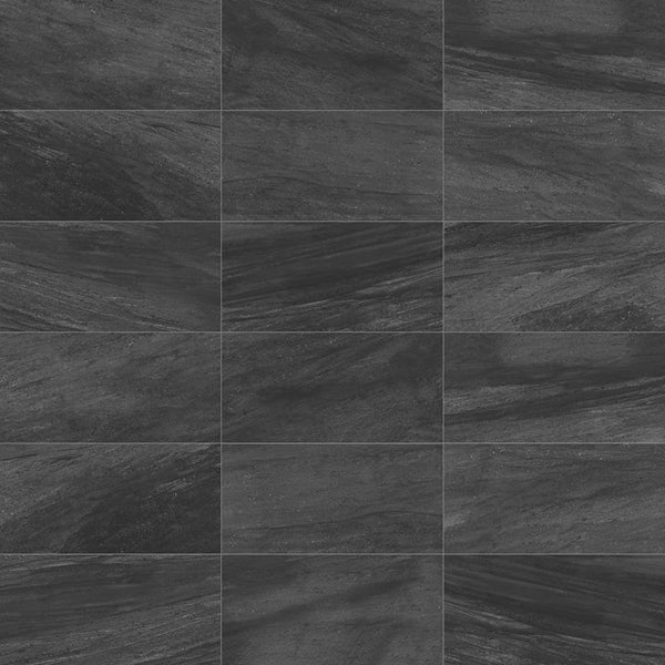 Anatolia Fragment Graphite Porcelain Tile 0.35 inch Thickness 12 inch Width 16 sq. ft. Coverage Glossy Stone Look Floor and Wall Tile