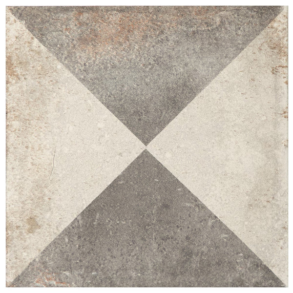 Merola Tile D’Anticatto Decor Triangoli Porcelain Floor and Wall Tile 8.75 inch x 8.75 inch x 0.38 inch – 11.25 sq. ft./Case, Matte Textured Rustic Finish