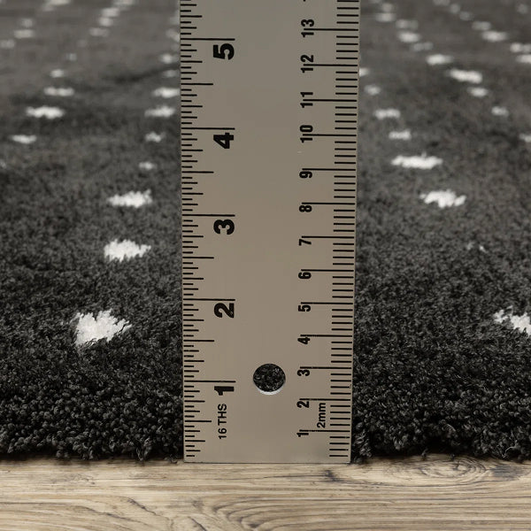 Delfine Geometric Dots Black/Ivory Area Rug