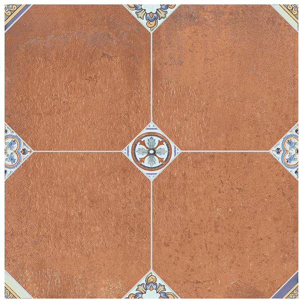 Merola Tile Manises Decor Mix Porcelain Tile 0.31 inch Thick 13.13 inch x 13.13 inch 10.98 sq. ft./Case Patterned Floor and Wall Tile