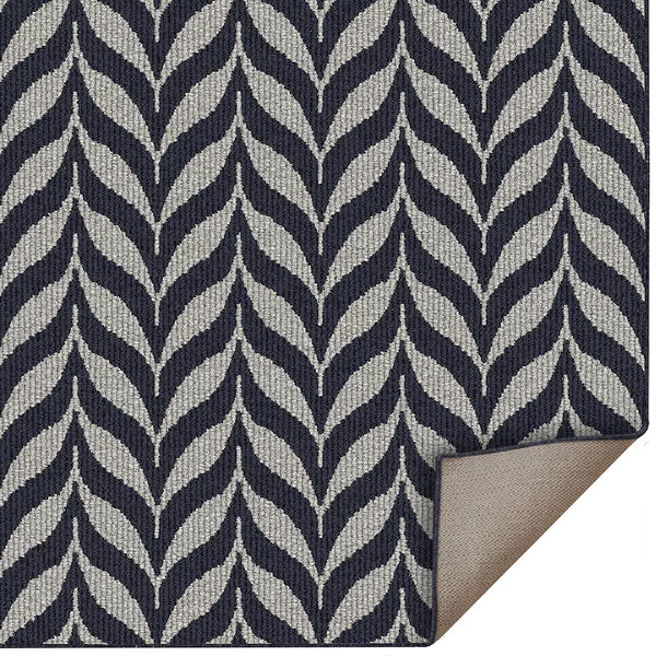 StyleWell Carleton 3 ft. x 6 ft. Polypropylene Loop Yarn Blue/Grey Doormat with Non-Slip Backing – Indoor Runner Mat