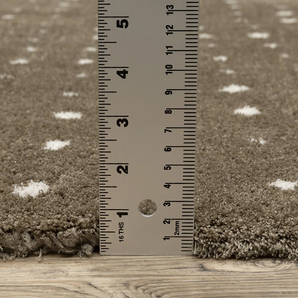 Delfine Geometric Dots Mink Brown/ Ivory Area Rug