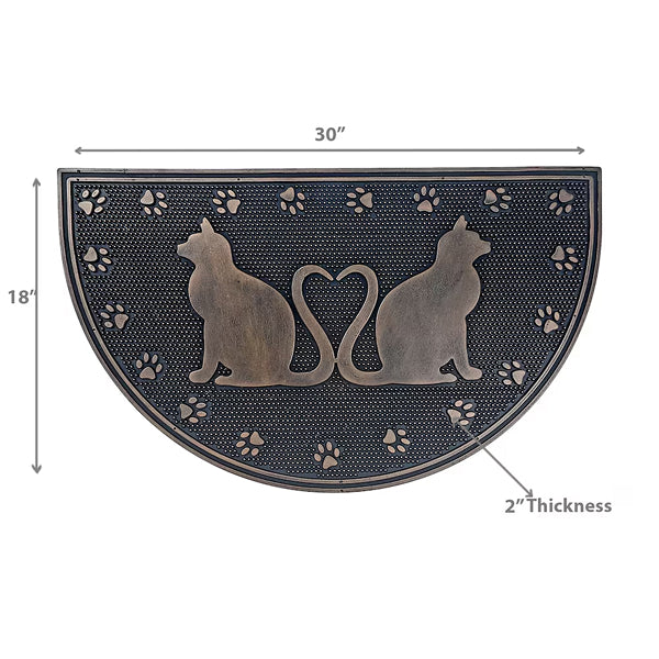 IH Casa Decor Casa Modern 18-Inch x 30-Inch Rubber Mat Halfmoon Lover Cats