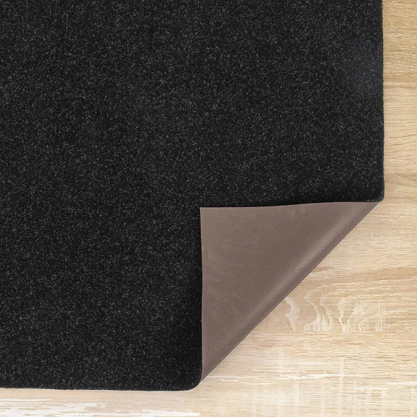 Runner Rug For Hallway Or Kitchen With Rubber Backing, Black