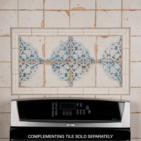 Merola Tile Artisan Azul Decor 13 inch x 13 inch Ceramic Floor and Wall Tile 12.2 sq. ft./case – Patterned Low Sheen Finish