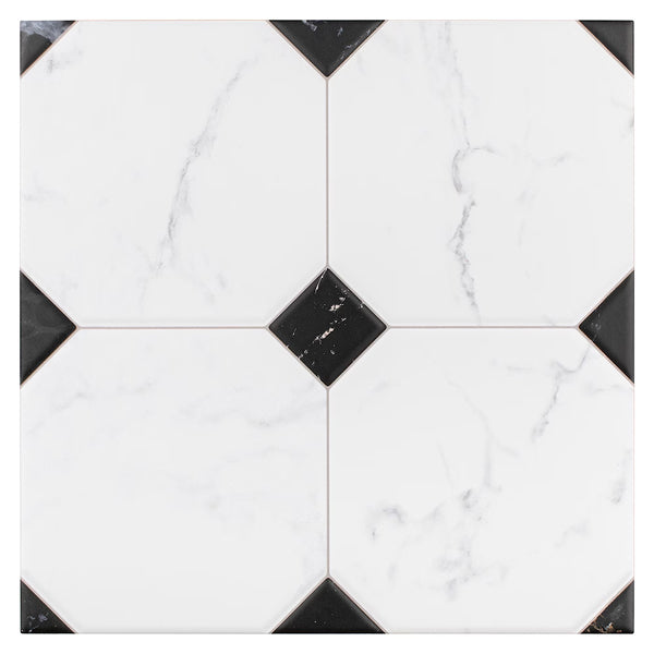 Merola Tile Betera Blanco Porcelain Tile – 0.31 inch Thick, 13.13 inch x 13.13 inch, 10.98 sq.ft/Case – Matte Glazed Marble Look Finish