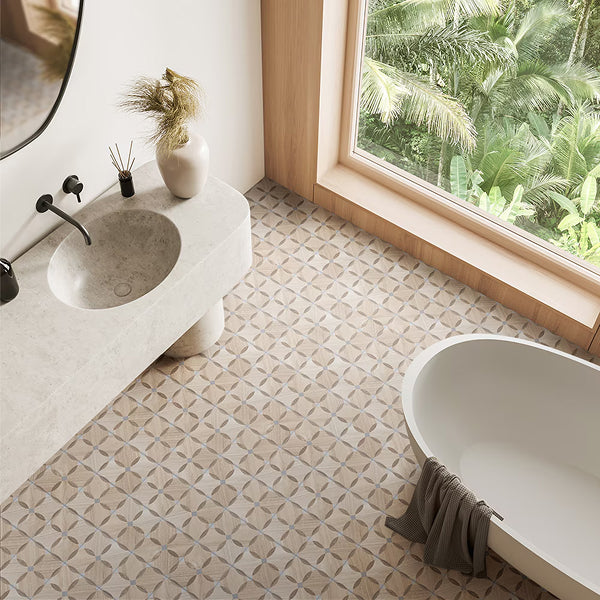 Merola Tile Komi Mossy Porcelain Tile 0.31 inch Thick x 7.88 inch Wide – 11.25 sq. ft. Coverage – Matte Geometric Finish
