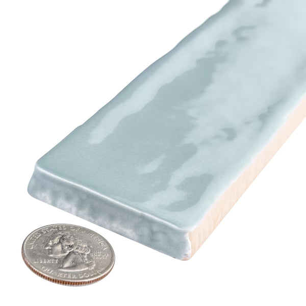 Merola Tile Chester Acqua 2 inch x 10 inch Ceramic Wall Tile 13.44 sq ft/case – Glossy Subway Finish