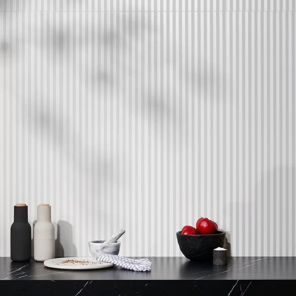 Ivy Hill Tile Linear White Ceramic Wall Tile 11.41 inch Width 35.37 inch Length 11.51 sq ft/case Matte 3D Linear Finish