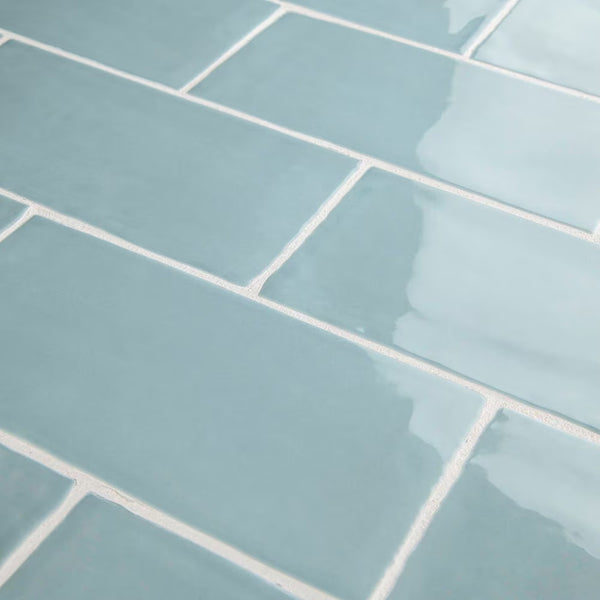 Merola Tile Castillo Sky 3 inch x 6 inch Ceramic Wall Tile – 5.72 sq.ft./case Glossy Handmade Look