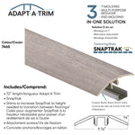 Charger l&#39;image dans la visionneuse de galerie, Zamma Adapt A Trim 3-in-1 Vinyl Reducer &amp; Transition Molding – Color 7465, 1.85-in x 0.35-in x 72-in
