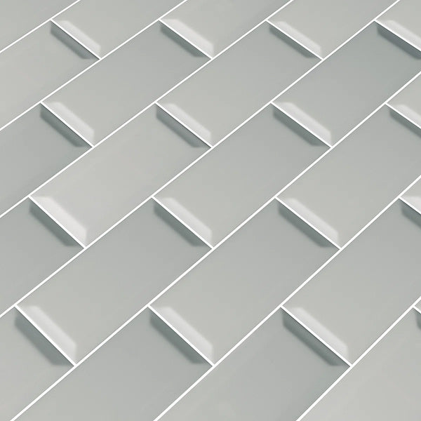 Segment 3 in. x 6 in. Beveled Glossy Ceramic Subway Wall Tile