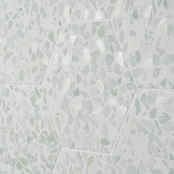 Ivy Hill Tile Fusion Hex Green Terrazzo 9 inch x 10.5 inch Matte Porcelain Floor and Wall Tile 8.07 sq ft per Case Hexagon