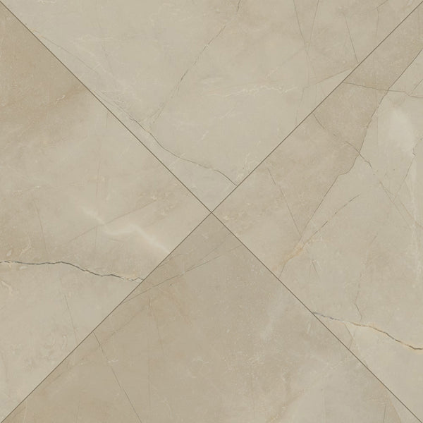 MSI Stone ULC Sande Cream Glazed Porcelain Tile 24 inch x 24 inch 16 sq. ft./Case Polished Stone Look Floor and Wall Tile