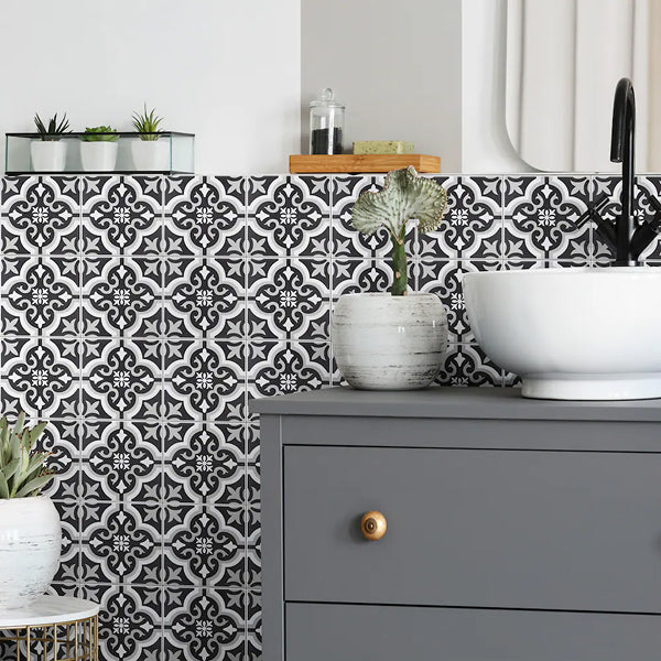 Merola Tile Harmonia Kings Marrakech Blue Ceramic Floor and Wall Tile 13 inch Width 13 inch Length 12.19 sq ft/case Patterned Matte Finish