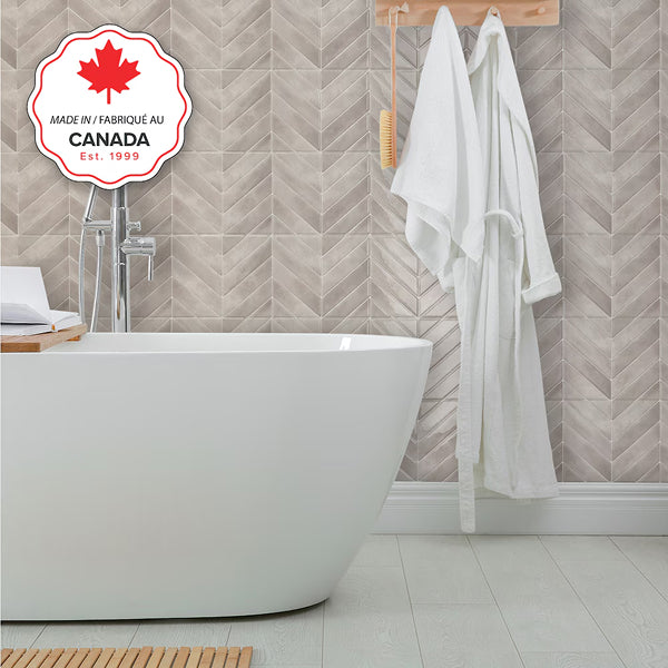 Smart Tiles Chevron Viby Pink Peel and Stick Backsplash Tiles 11.43 in x 9 in (4-Pack, 2.86 sq.ft.)