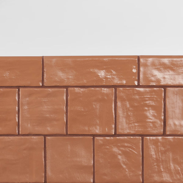 Ivy Hill Tile Amagansett Terracotta Ceramic Wall Bullnose Tile 2.55 inch Width 7.87 inch Length Satin Finish 1 sq ft/case