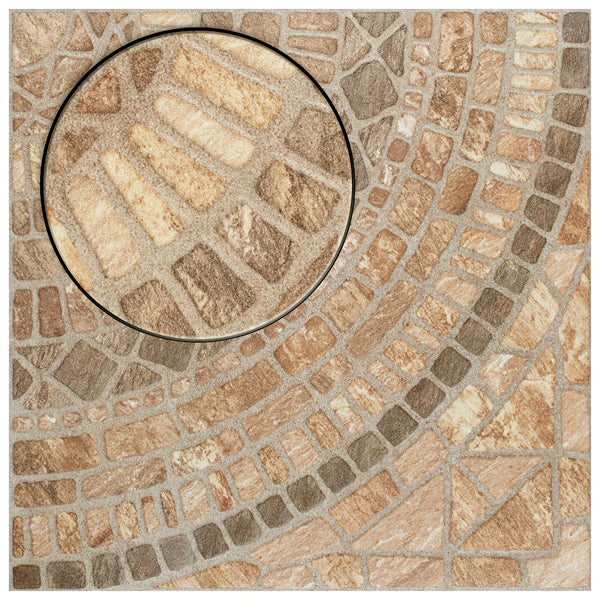 Merola Tile Terra Beige Ceramic Floor and Wall Tile 17.75 inch x 17.75 inch – 24.42 sq.ft./case Textured Matte Finish