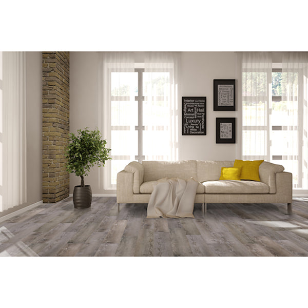 DuraClic 7.1-in x 4-ft x 6.5-mm Driftwood Grey Vinyl Flooring