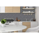 Charger l'image dans la visionneuse de galerie, Mureno Dimensions Peel And Stick Backsplash Tile 10x12.6 Grey Subway Rigid Vinyl 4-Pack (TAC: 3.48 sq.ft.)