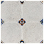 Load image into Gallery viewer, Merola Tile Manises Decor Blanco 13-1/8 inch x 13-1/8 inch Porcelain Floor and Wall Tile – 10.98 sq. ft. per Case, Glazed Marble Look Patterned Tile
