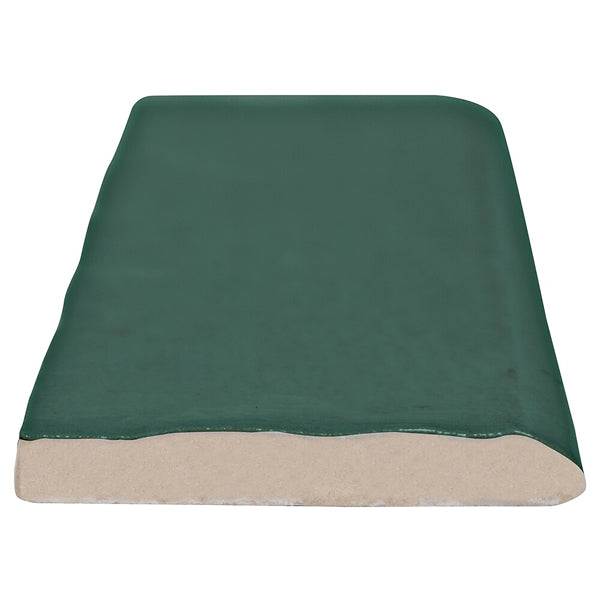 Ivy Hill Tile Kingston Green 3 inch x 8 inch Polished Ceramic Bullnose Wall Tile Trim – Glazed Classic Decorative Edge Trim Tile
