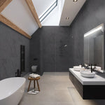 Charger l'image dans la visionneuse de galerie, Modamo Casa Castle Stone Polished Black Porcelain Tile 0.35 inch Thick 24 inch x 24 inch 15.50 sq ft/case Polished