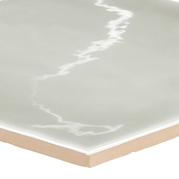 Anatolia Teramoda Bamboo 6 inch Hexagon Glossy Pressed Glazed Ceramic Wall Tile – 6.67 Sq. Ft. Coverage per Case