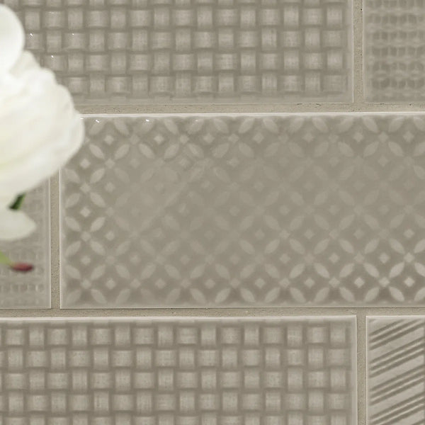 Metrola 3D Mix 4 in. x 12 in. Glossy Ceramic Subway Wall Tile