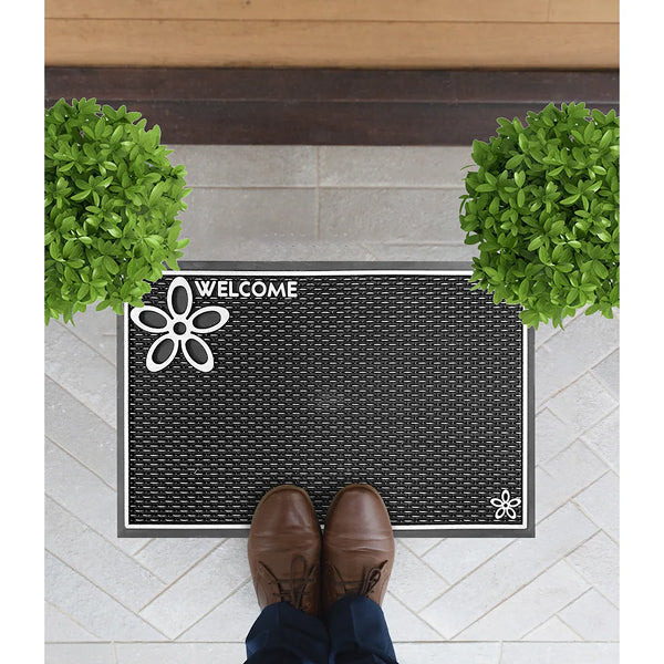 Modern Homes Floor Choice Silver Dassi Mat 15 inch x 23 inch Indoor/Outdoor Door Mat